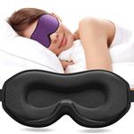 Umisleep 2024 Sleeping Mask for Side Sleepers, 3D Men, Women, Soft and Breathable Eye Mask, Sleep Masks, 100% Light Blocking Goggles with Adjustable Strap Travel, Purple