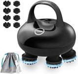 COMFIER Head Massager,Scalp Massage Hair Growth with 3 kneading Modes,Waterproof Body Massager for Stress Relief, Cat Massage(Black)
