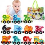 Wooden Dinosaur Magnetic Train Set for Toddlers 2-4 Dinosaur Toys for Kids Train Toys for Toddlers 3-5 Magnetic Train Car Toys for Toddlers