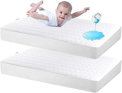 Bamuho Cotton Crib Mattress Protector, Waterproof Toddler Baby Mattress Pad Cover for Standard Crib Mattress, Duck Egg Pattern Quilted - 2 Pack 52" × 28"