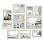 SONGMICS Collage Picture Frames, Set of 10 Photo Frames, Collage Frames, Clear Glass Front, Natural Beige URPF010N01