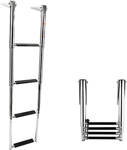 Amarine Made 4 Step Stainless Steel Telescoping Boat Ladder Swim Step