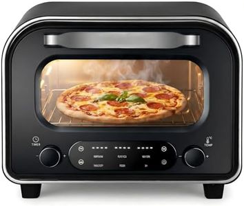 JDCQKHA Pizza Oven Indoor, 1700W Electric Pizza Oven with 6 Presets for 12" Pizza, Heats Up to 450℃ - Stainless Steel Countertop Electric Pizza For Home Kitchen, Pizza Stone and Peel Included