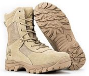 Ryno Gear Tactical Combat Boots with CoolMax Lining (Beige) (8, 14)