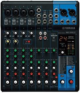 Yamaha MG10XU 10-Channel Analog Mixer, with 4 Microphone Preamps, 3 Dedicated Stereo Line Channels, 1 Aux Send, EQ, 1-knob Compressors, and Digital Effects