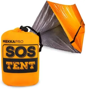 MEKKAPRO Tenda da Sopravvivenza per 2 Persone con Rivestimento Termico – Tenda di Emergenza Ultraleggera, Resistente all'Acqua e al Vento – Tenda da Campeggio, Escursione e Attività all'Aria Aperta