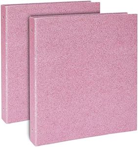 Paper Junkie 2 Pack Sparkly Pink 3 Ring Binder with 2 Inch Rings, Glitter File Folder Pockets for Office Supplies, Planner, Portfolio 350 Sheet Capacity (11 x 12 in)