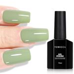 TOMICCA Gel Nail Polish 15ML Sage Green Gel Nail Polish Soak Off UV LED Olive Green Nail Gel Polish Nail Art Starter Manicure Salon DIY at Home