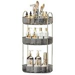 360° Rotating Makeup Organizer, Large-Capacity Skincare Make Up Storage 3 Tier Perfume Organizers Cosmetic Dresser Organizer with Makeup Brush Holder, Fits Bedroom, Bathroom, Vanity Shelf Countertop