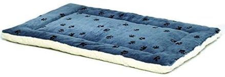 Midwest Quiet Time 46-By-29-Inch Paw Print/Fleece Reversible Pet Bed (Blue)