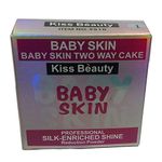 Kiss Beauty Professional Baby Skin Two Way Cake Silk Enriched Shine Reduction Powder -01, Beige, 20 g