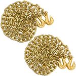 G70 Transport Chain 3/8'' x 10 Foot - 6,600 Pound, Log Chain Safe Working Load for Load Tie-Down, Trailer, Flatbed, Farm Tow Chain