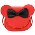 QiMing Little Mouse Ear Bow Crossbody Purse,PU Shoulder Handbag for Kids Girls Toddlers