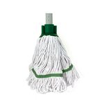 Bentley Industrial HR/BS.35/G Mini Blended Socket Cotton Mop with Cap and Banding, Green