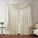 Elrene Home Fashions 026865881509 Window Curtain Drape Rod Pocket Panel, Set of 3, 52" x 84", Ivory