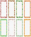 8 Magnetic Fruits Notepads - 9x3.5 inch Large Notepads 60 Sheets per Pad for Grocery List, Shopping List, to-Do List, Reminders, Recipes