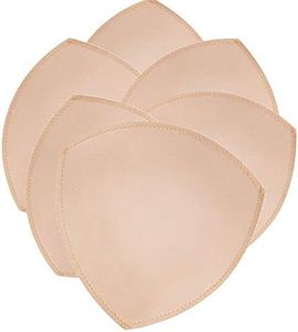 TopBine 3 Pairs Push Up Bra Pads Inserts Sew in Bra Cups Genie Bra Modesty Pads Removable Sports Bra Pads(Beige (L)