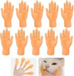 Annyswit 20 Pcs Tiny Hands 3 Style Rubber Small Mini Finger Hands Set Left Hand & Right Hand & Finger Puppet Funny Little Joke Game Toy Ideal for Cats Halloween Tricks Pets Games Party