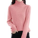 Cashmere Jumpers Ladies Merino Wool Jumpers for Women UK Oversized Jumper Women Semi Turtleneck Knitted Long Sleeve Autumn and Winter Warm Loose Sweater Solid Color Fashion Women's Pullover Clearance