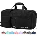 MAXTOP Carry on Bag Overnight Duffle Bag Weekender Travel Tote Duffel Bag with Shoe Compartment Large Capacity Bag for Men or Women, Black