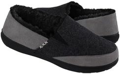 Zigzagger Men's Zermatt Wool-blend Loafer Slippers with Memory Foam Indoor, Black, 12 US
