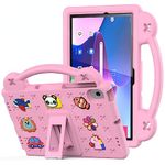 Gruattreay Kids Case Compatible with Lenovo Tab M10 3rd Gen 10.1 inch (TB-328FU/TB-328XU) 2022, Heavy Duty EVA Foam Shockproof Cover Kids Proof Tablet Case with Stand (Pink)