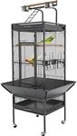 BestPet 61-inch Wrought Iron Large Bird Cage with Play Top and Rolling Stand Parrot Cage Bird Cages for Parakeets Parrots Conures Lovebird Cockatiel Cockatoo Chinchilla Finch Cage Macaw