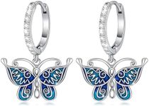 OHAYOO Butterfly Earrings 925 Sterling Silver Butterfly Earrings Butterfly Jewelry Gifts for Women, Sterling Silver, No Gemstone