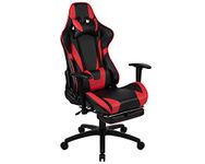 Flash Furniture X30 Gaming Chair Racing Office Ergonomic Computer Chair with Fully Reclining Back and Slide-Out Footrest in Red LeatherSoft