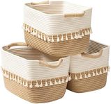 TeoKJ Woven Storage Bin Set of 3, C