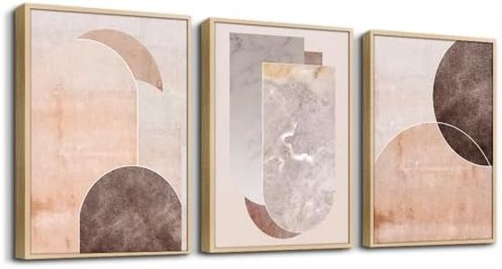 AHUASJART Boho Wall Decor Living Room Canvas Wall Art For Office Family Wall Decorations For Bedroom Modern Abstract Geometry Paintings Canvas Pictures Artwork Inspirational Home Decor 3 Pieces Set