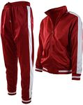 Mens Athletic 2 Piece Tracksuit Set - Red - XXL