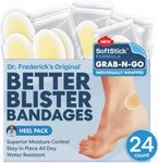 Dr. Frederick's Original SoftStick Better Blister Bandages - 24 ct - Extra Soft, Extra Stick - Grab-N-Go - Water Resistant Hydrocolloid Bandages for Blister Prevention - Heel Pack