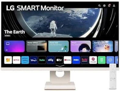 LG 27SR50F 27 inch Full HD (1920 x 1080) IPS Smart Monitor with webOS, ThinQ Home Dashboard, AirPlay 2, Screen Share, Bluetooth, 2xHDMI, 2xUSB, Remote Control, White