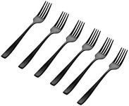 Godinger Flatware Salad Forks, 18/0 Stainless Steel Chisel Black, Set of 6