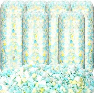 Frienda 6 Pack 30 Lbs Bean Bag Filler Bulk, Shredded Memory Foam Filling Soft Bean Bag Chair Filler Stuffed Animals Stuffing for Pillow Cushion Dog Bed Couch Replacement Fill, 5 Lbs Per Pack