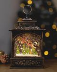 Marco Paul Christmas Snow Globes Lantern Globe - Large Durable Christmas Lantern with Christmas Scene inside for Christmas House Decorations (Flying Sleigh)