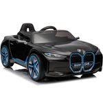 Kids Republic 12V Ride-on Car for Kids: BMW I4 Inspired Electric Vehicle for Kids 37-95 Months - Battery Powered with Remote Control, LED Lights, and Music - Ideal for Boys and Girls (Black)