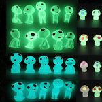 Qingo Fairy Garden Accessories Tree Elves Glow in Dark Garden Alien Decor Miniature Luminous Ghost kit for Micro Landscape Garden Decoration Outdoor Status Patio Lawn Yard Kit (10 Green) Resin