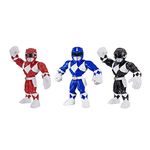 Playskool Heroes Mega Mighties Power Rangers 3-Pack -- Red Ranger, Blue Ranger, and Black Ranger 10-inch Action Figures, Kids Ages 3 and Up