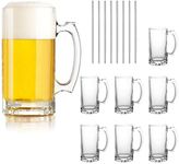 QAPPDA Beer Mugs Set,Glass Mugs Wit