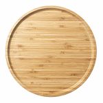 Round Bamboo Tray, Wood Serving Tray, Wooden Serving Platter, Fruit, Bread, Salad Plate, Charcuterie Serving Board (30 cm)