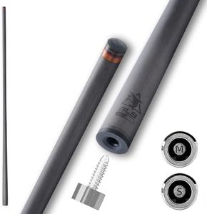 BlkCueShark 29" 3/8-10 Carbon Pool Cue Shaft (Single), 10 Layered 10.5mm,11.8mm,12.4mm.12.5mm.12.9mm，Pro Taper Low Deflection Performance, Durability and Smooth to Control (3/8-10-12.4mm)