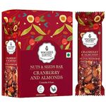 Wingreens Harvest Nuts & Seeds Energy Bars - Cranberry & Almond - 180 g (Pack of 6 x 30 g), Almonds, cashews, pumpkin seeds, Healthy Vegan Protein Snack Bars, Gluten Free, high Fibre.