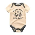 KiddiePro Daddy's Future Biking Buddy Baby Bodysuit Bike Crew Bicycle Cycling Adventure Baby Clothing Coming Soon Baby Romper Dad to be Gift Baby Boy Girl Clothes Unisex Clothing Custom Baby Shirt Newborn Outfit Pregnancy Announcement Baby Shower Gift