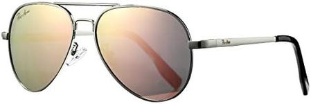 Pro Acme Polarized Aviator Kids Sunglasses for Girls Boys Age 3-18, Petite Aviator Frame for Small Face Juniors, 52MM