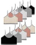 VISKEY 10 Pack Girls Cotton Spandex Cami Crop Training Bras Unpadded Bralettes, 5 Colors, 14