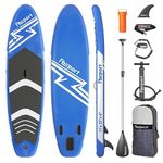 Premium Inflatable Stand Up Paddle Board Inflatable(6" Thick) with SUP Accessories & Carry Bag | Wide Stance, Surf Control, Non-Slip Deck, Leash, Paddle and Pump for Youth & Adult (Light Blue)