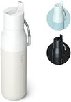 LARQ Bottle Flip Top 25oz - Insulated Stainless Steel Water Bottle with Straw | Thermos, BPA Free | Reusable Water Bottle for Sports, Gym, and Travel | Keep Drinks Cold for 24 Hours, Granite White