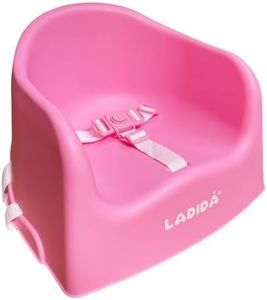 LADIDA Portable Booster Seat, Travel High Chair, Suitable for Feeding and Dining (Pink) 416